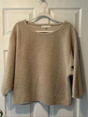 Cozy Fleece Pullover Sweater in Beige